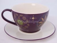 Starbucks PURPLE STAR HOLIDAY 06 Cup Saucer Coffee Mug